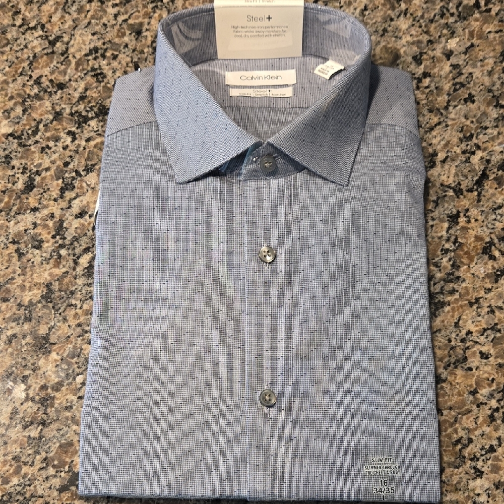 Calvin Klein Men's Steel Blue Dress Shirt